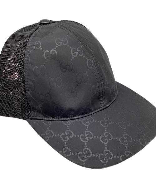 GUCCI（グッチ）GUCCI (グッチ) ロゴキャップ ブラック サイズ:L（59cm）の古着・服飾アイテム