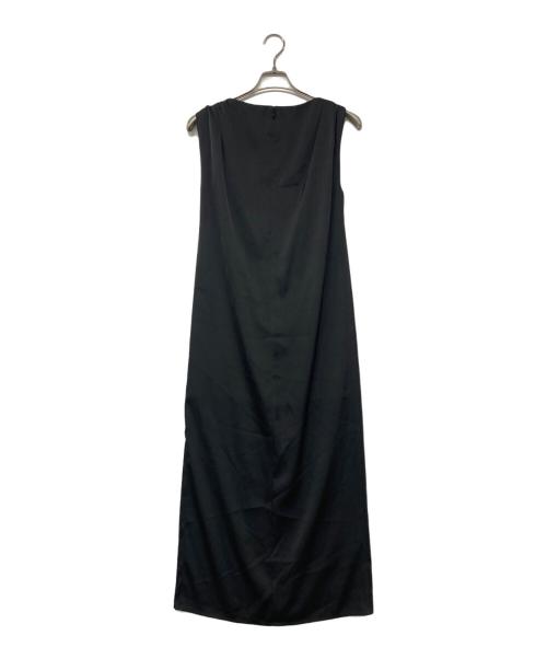 RIVE DROITE（リヴドロワ）RIVE DROITE (リヴドロワ) サテンギャザーワンピース ブラック サイズ:Fの古着・服飾アイテム