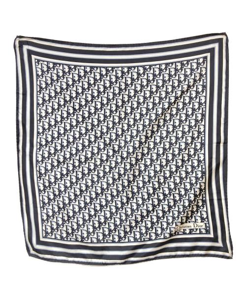 Christian Dior（クリスチャン ディオール）Christian Dior (クリスチャン ディオール) トロッターシルクスカーフ ブルー×ブラックの古着・服飾アイテム