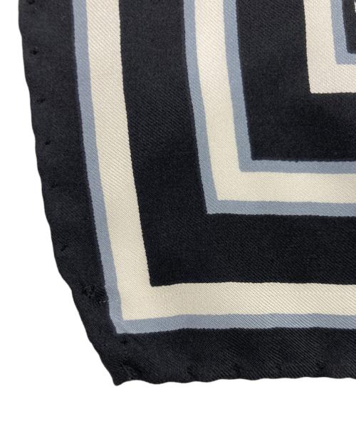 Christian Dior（クリスチャン ディオール）Christian Dior (クリスチャン ディオール) トロッターシルクスカーフ ブルー×ブラックの古着・服飾アイテム