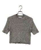 SACRAサクラ）の古着「コットンリネンメランジリブトップ」｜グレー