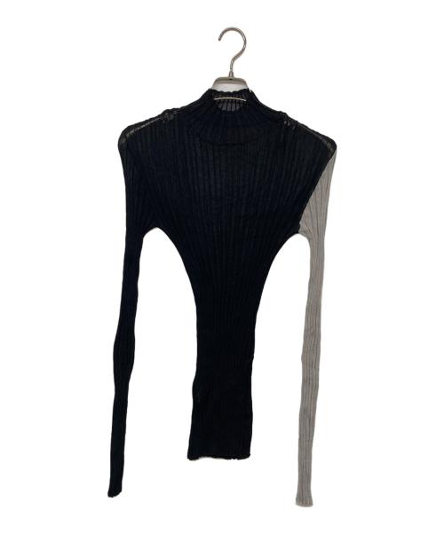 JAN SOLVIE ASSEMBLY（ヤンソルヴィアッセンブリー）JAN SOLVIE ASSEMBLY (ヤンソルヴィアッセンブリー) プリーツリブニット ブラック サイズ:Fの古着・服飾アイテム