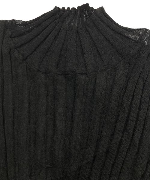 JAN SOLVIE ASSEMBLY（ヤンソルヴィアッセンブリー）JAN SOLVIE ASSEMBLY (ヤンソルヴィアッセンブリー) プリーツリブニット ブラック サイズ:Fの古着・服飾アイテム