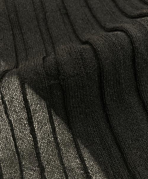 JAN SOLVIE ASSEMBLY（ヤンソルヴィアッセンブリー）JAN SOLVIE ASSEMBLY (ヤンソルヴィアッセンブリー) プリーツリブニット ブラック サイズ:Fの古着・服飾アイテム