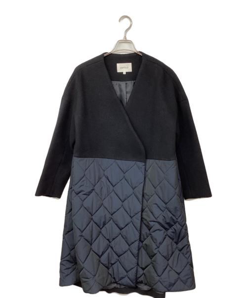 ENFOLD（エンフォルド）ENFOLD (エンフォルド) 圧縮ビーバーキルティングAラインコート ネイビー サイズ:38の古着・服飾アイテム