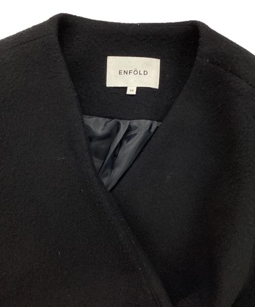 ENFOLD（エンフォルド）ENFOLD (エンフォルド) 圧縮ビーバーキルティングAラインコート ネイビー サイズ:38の古着・服飾アイテム