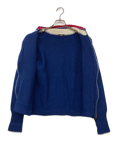 Onitsuka Tiger（オニツカタイガー）Onitsuka Tiger (オニツカタイガー) ダブルジップドライバーズニット ブルー サイズ:Lの古着・服飾アイテム