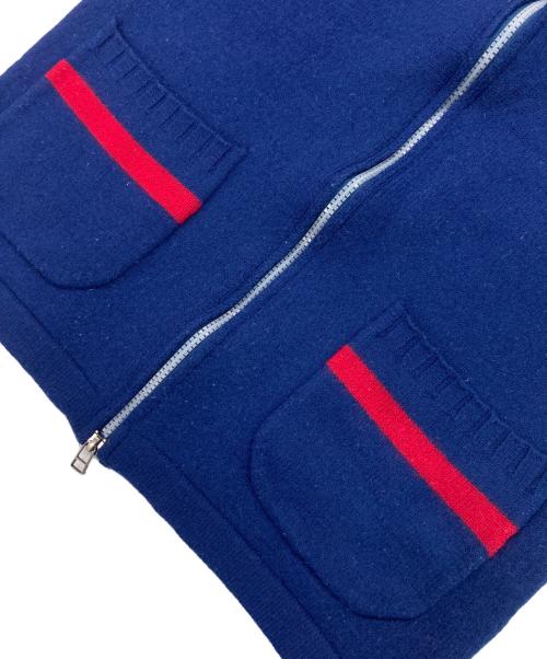 Onitsuka Tiger（オニツカタイガー）Onitsuka Tiger (オニツカタイガー) ダブルジップドライバーズニット ブルー サイズ:Lの古着・服飾アイテム