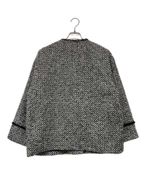 Loungedress（ラウンジドレス）Loungedress (ラウンジドレス) ノーカラーツイードジャケット ブラック サイズ:Fの古着・服飾アイテム