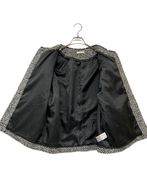 Loungedress（ラウンジドレス）Loungedress (ラウンジドレス) ノーカラーツイードジャケット ブラック サイズ:Fの古着・服飾アイテム