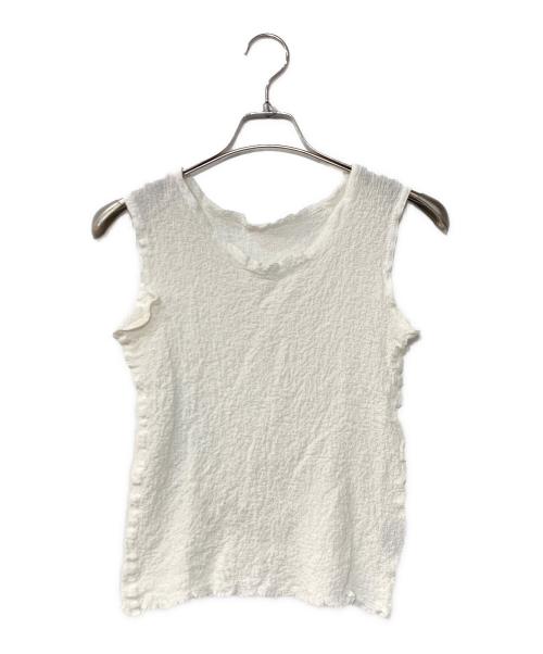 me ISSEY MIYAKE（ミーイッセイ ミヤケ）me ISSEY MIYAKE (ミーイッセイ ミヤケ) ノースリーブカットソー ホワイト サイズ:-の古着・服飾アイテム