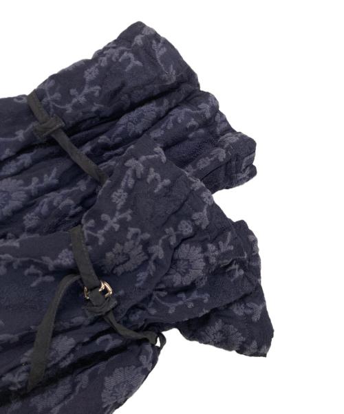 Uttrykk（ユートリーク）Uttrykk (ユートリーク) フラワージャガードブラウスワンピース ネイビー サイズ:38の古着・服飾アイテム