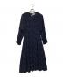 Uttrykk（ユートリーク）の古着「フラワージャガードブラウスワンピース」｜ネイビー