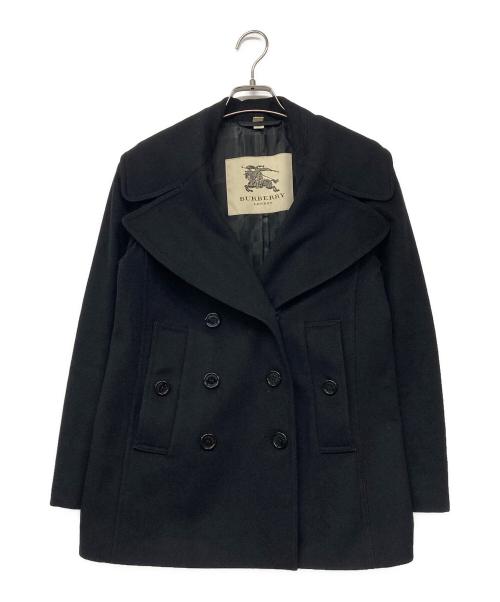 BURBERRY LONDON（バーバリーロンドン）BURBERRY LONDON (バーバリーロンドン) カシミヤ混Pコート ブラック サイズ:40の古着・服飾アイテム