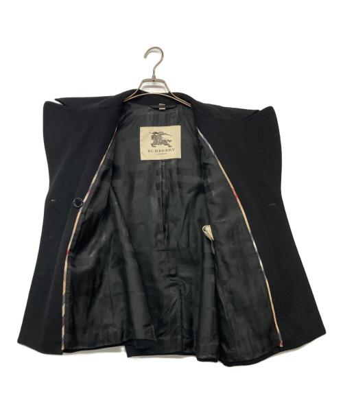 BURBERRY LONDON（バーバリーロンドン）BURBERRY LONDON (バーバリーロンドン) カシミヤ混Pコート ブラック サイズ:40の古着・服飾アイテム