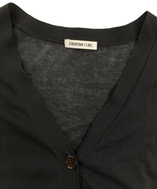 EVERYDAY I LIKE.（エヴリデイ アイ ライク）EVERYDAY I LIKE. (エヴリデイ アイ ライク) Cotton Sheer Vネック カーディガン ブラック サイズ:なしの古着・服飾アイテム