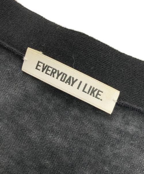 EVERYDAY I LIKE.（エヴリデイ アイ ライク）EVERYDAY I LIKE. (エヴリデイ アイ ライク) Cotton Sheer Vネック カーディガン ブラック サイズ:なしの古着・服飾アイテム