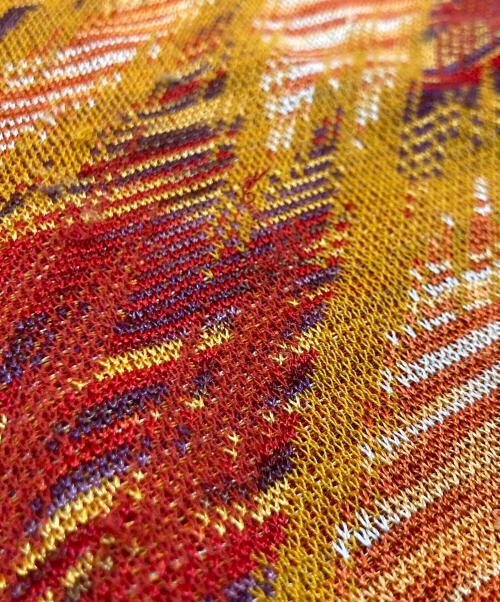 missoni（ミッソーニ）MISSONI (ミッソーニ) 総柄ニット オレンジ サイズ:XLの古着・服飾アイテム