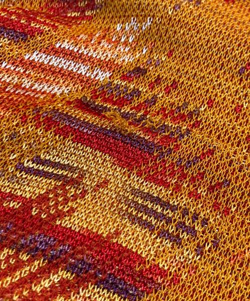missoni（ミッソーニ）MISSONI (ミッソーニ) 総柄ニット オレンジ サイズ:XLの古着・服飾アイテム