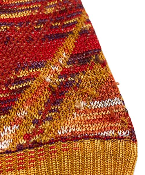 missoni（ミッソーニ）MISSONI (ミッソーニ) 総柄ニット オレンジ サイズ:XLの古着・服飾アイテム
