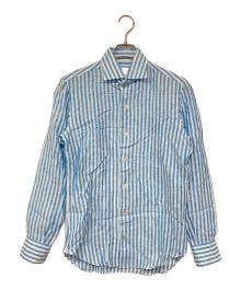 MARIA SANTANGELO（マリア サンタンジェロ）の古着「ストライプリネンシャツ」｜ブルー