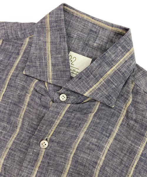 MARIA SANTANGELO（マリア サンタンジェロ）MARIA SANTANGELO (マリア サンタンジェロ) ストライプリネンシャツ グレー サイズ:15の古着・服飾アイテム