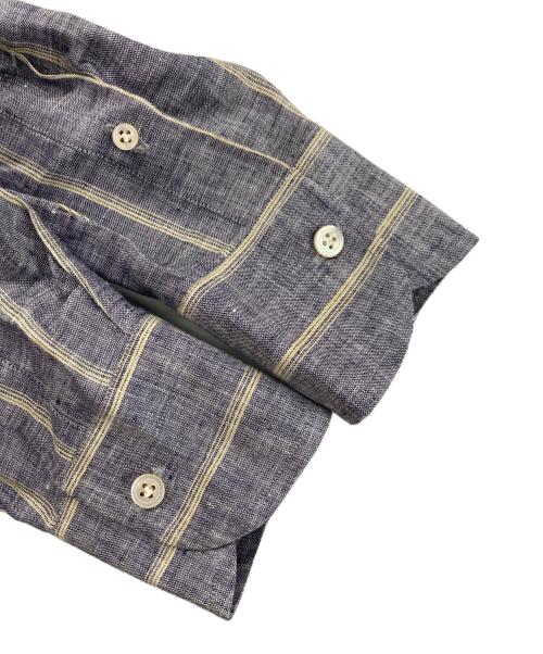 MARIA SANTANGELO（マリア サンタンジェロ）MARIA SANTANGELO (マリア サンタンジェロ) ストライプリネンシャツ グレー サイズ:15の古着・服飾アイテム