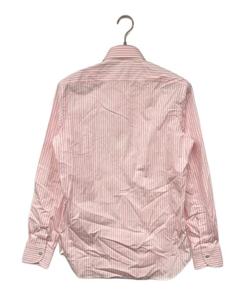 MARIA SANTANGELO（マリア サンタンジェロ）MARIA SANTANGELO (マリア サンタンジェロ) ワイドカラーストライプシャツ ピンク サイズ:15の古着・服飾アイテム