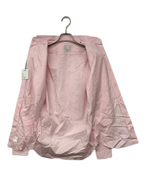 MARIA SANTANGELO（マリア サンタンジェロ）MARIA SANTANGELO (マリア サンタンジェロ) ワイドカラーストライプシャツ ピンク サイズ:15の古着・服飾アイテム