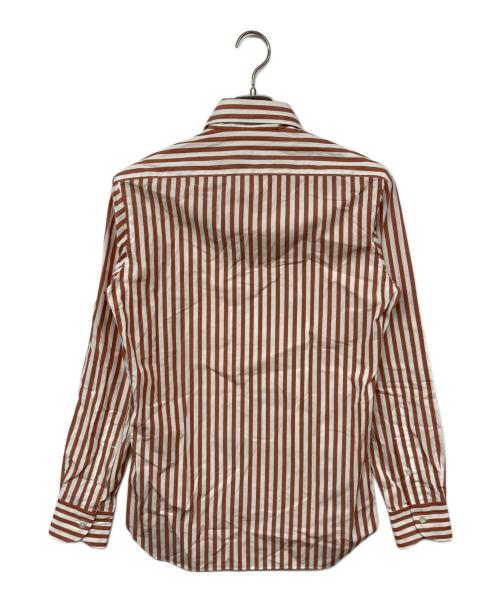 MARIA SANTANGELO（マリア サンタンジェロ）MARIA SANTANGELO (マリア サンタンジェロ) ストライプシャツ ブラウン サイズ:15/38の古着・服飾アイテム