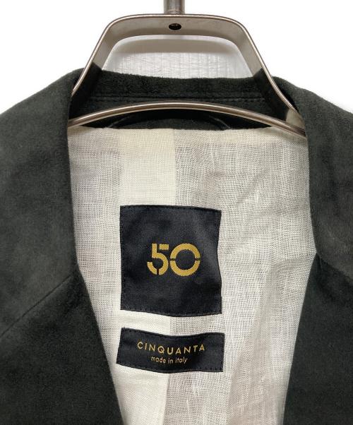 Cinquanta（チンクワンタ）Cinquanta (チンクワンタ) ゴートスウェードテーラードジャケット ブラック サイズ:44の古着・服飾アイテム