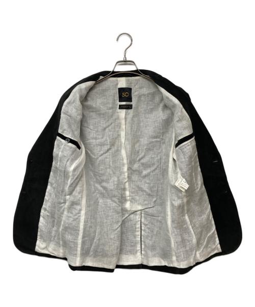 Cinquanta（チンクワンタ）Cinquanta (チンクワンタ) ゴートスウェードテーラードジャケット ブラック サイズ:44の古着・服飾アイテム