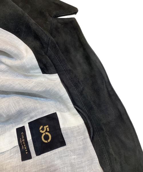 Cinquanta（チンクワンタ）Cinquanta (チンクワンタ) ゴートスウェードテーラードジャケット ブラック サイズ:44の古着・服飾アイテム