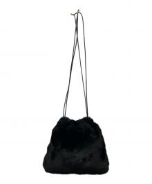 manipuri（マニプリ）の古着「巾着ファーバッグ」｜ブラック