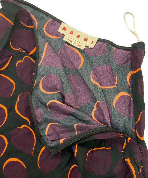 MARNI（マルニ）MARNI (マルニ) リーフプリント ミディスカート パープル サイズ:40の古着・服飾アイテム
