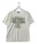 stussyステューシー）の古着「Tee White Property Of カレッジTee」｜ホワイト