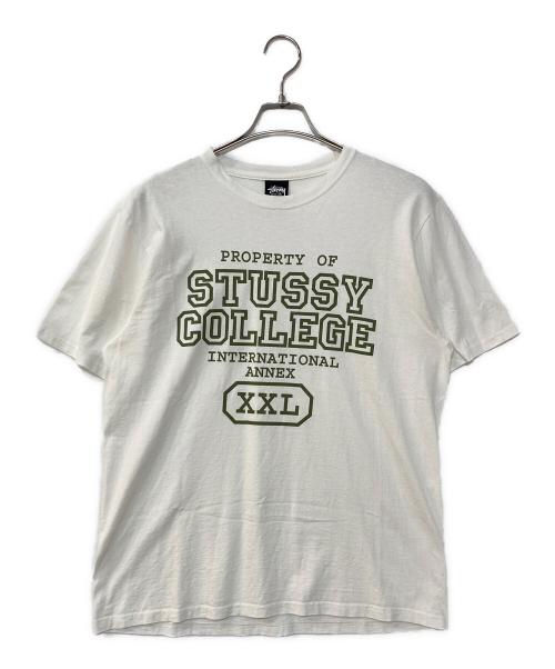 stussy（ステューシー）stussy (ステューシー) Tee White Property Of カレッジTee ホワイト サイズ:Mの古着・服飾アイテム