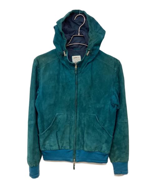 EMMETI（エンメティ）EMMETI (エンメティ) ゴートレザーフーデッドジャケット ダークグリーン サイズ:44の古着・服飾アイテム