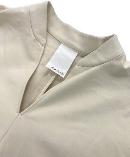 Whim Gazette（ウィムガゼット）Whim Gazette (ウィムガゼット) スキッパーダブルクロスワンピース アイボリー サイズ:Fの古着・服飾アイテム