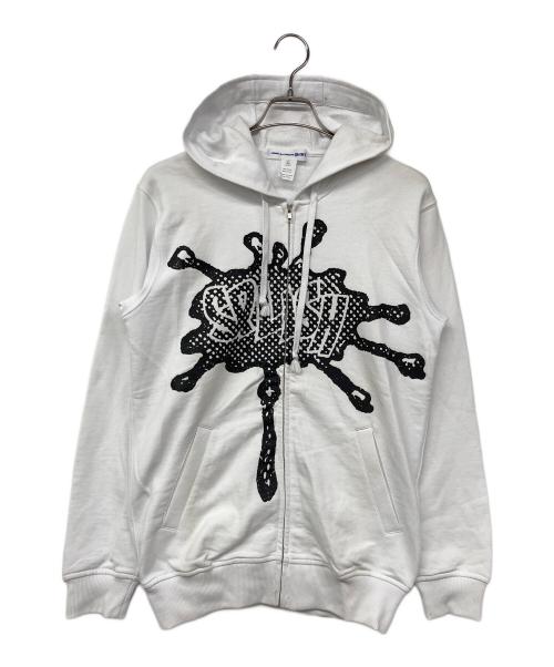 COMME des GARCONS SHIRT（コムデギャルソンシャツ）COMME des GARCONS SHIRT (コムデギャルソンシャツ) Zip Hooded Sweatshirt / ジップパーカー ホワイト サイズ:Lの古着・服飾アイテム