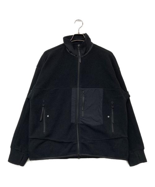 meanswhile（ミーンズワイル）meanswhile (ミーンズワイル) PolartecR Fleece Overwrap JKT ブラック サイズ:2の古着・服飾アイテム