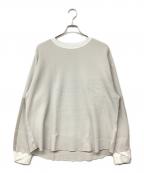 meanswhileミーンズワイル）の古着「SOLOTEX Waffle L/S Tee ソロテックス ワッフル ロングスリーブ Tシャツ」｜ホワイト