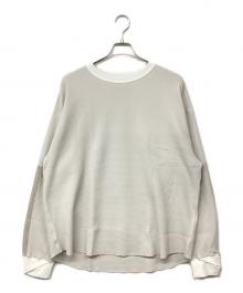 meanswhile（ミーンズワイル）の古着「SOLOTEX Waffle L/S Tee ソロテックス ワッフル ロングスリーブ Tシャツ」｜ホワイト