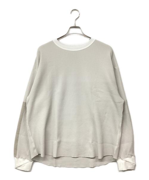 meanswhile（ミーンズワイル）meanswhile (ミーンズワイル) SOLOTEX Waffle L/S Tee ソロテックス ワッフル ロングスリーブ Tシャツ ホワイト サイズ:3の古着・服飾アイテム