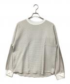 meanswhileミーンズワイル）の古着「SOLOTEX Waffle L/S Tee ソロテックス ワッフル ロングスリーブ Tシャツ」｜ホワイト