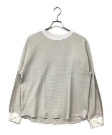 meanswhile（ミーンズワイル）の古着「SOLOTEX Waffle L/S Tee ソロテックス ワッフル ロングスリーブ Tシャツ」｜ホワイト