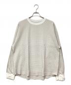 meanswhileミーンズワイル）の古着「SOLOTEX Waffle L/S Tee ソロテックス ワッフル ロングスリーブ Tシャツ」｜ホワイト