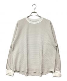 meanswhile（ミーンズワイル）の古着「SOLOTEX Waffle L/S Tee ソロテックス ワッフル ロングスリーブ Tシャツ」｜ホワイト