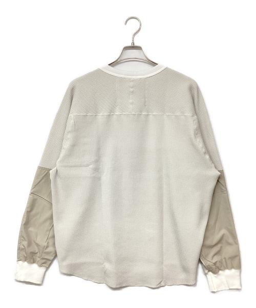 meanswhile（ミーンズワイル）meanswhile (ミーンズワイル) SOLOTEX Waffle L/S Tee ソロテックス ワッフル ロングスリーブ Tシャツ ホワイト サイズ:3の古着・服飾アイテム