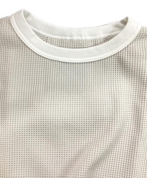 meanswhile（ミーンズワイル）meanswhile (ミーンズワイル) SOLOTEX Waffle L/S Tee ソロテックス ワッフル ロングスリーブ Tシャツ ホワイト サイズ:3の古着・服飾アイテム